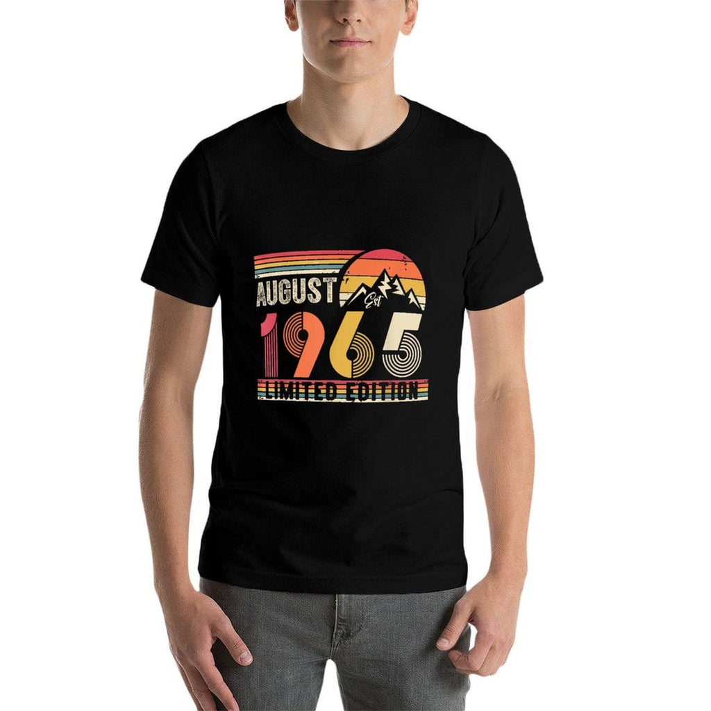 Vintage 1965 Limited Edition 60Year-Old August 60th Birthday  Summer-ready Fabric T-Shirt