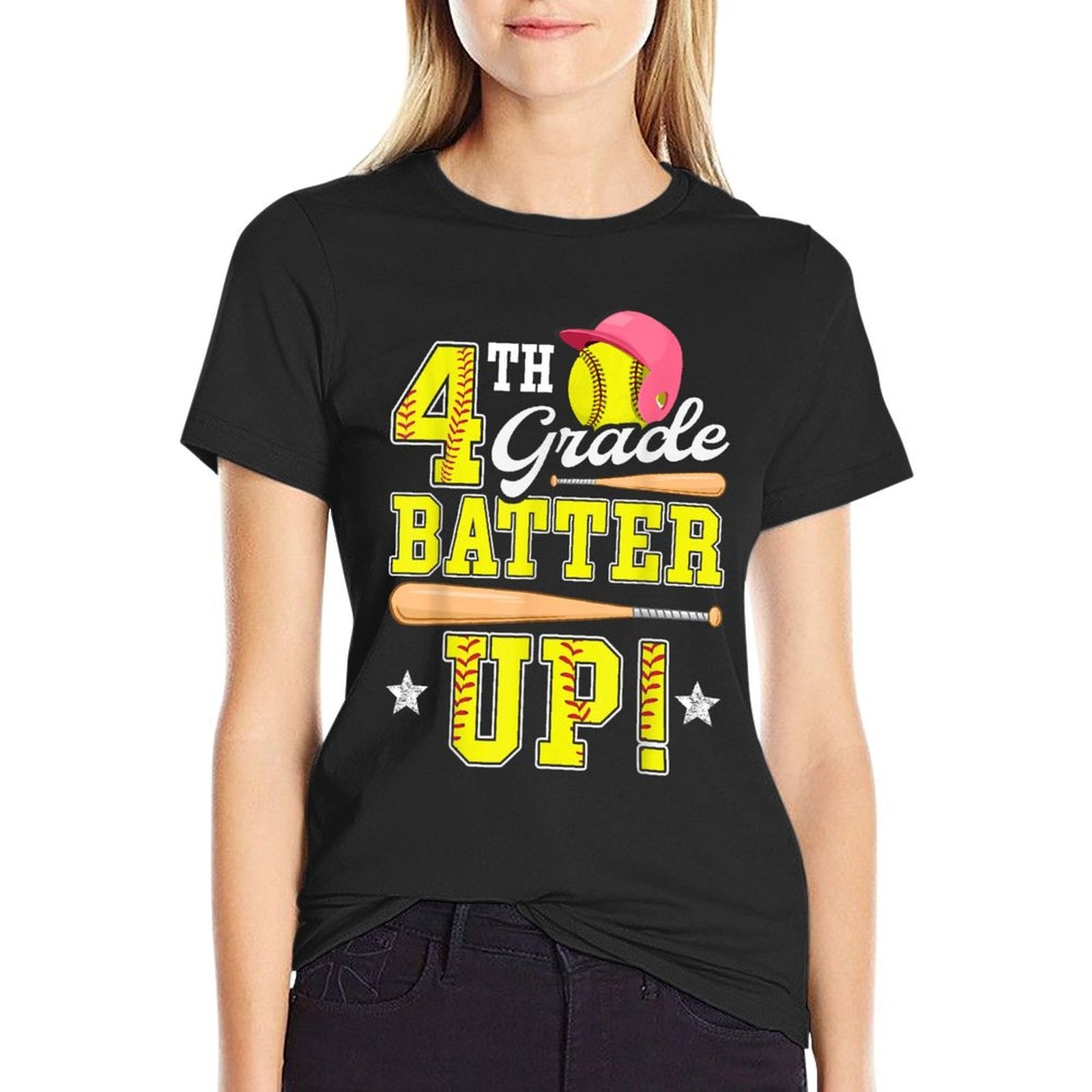 4th Grade Batter Up Softball Fourth Grade Back To School  Classic T-Shirt