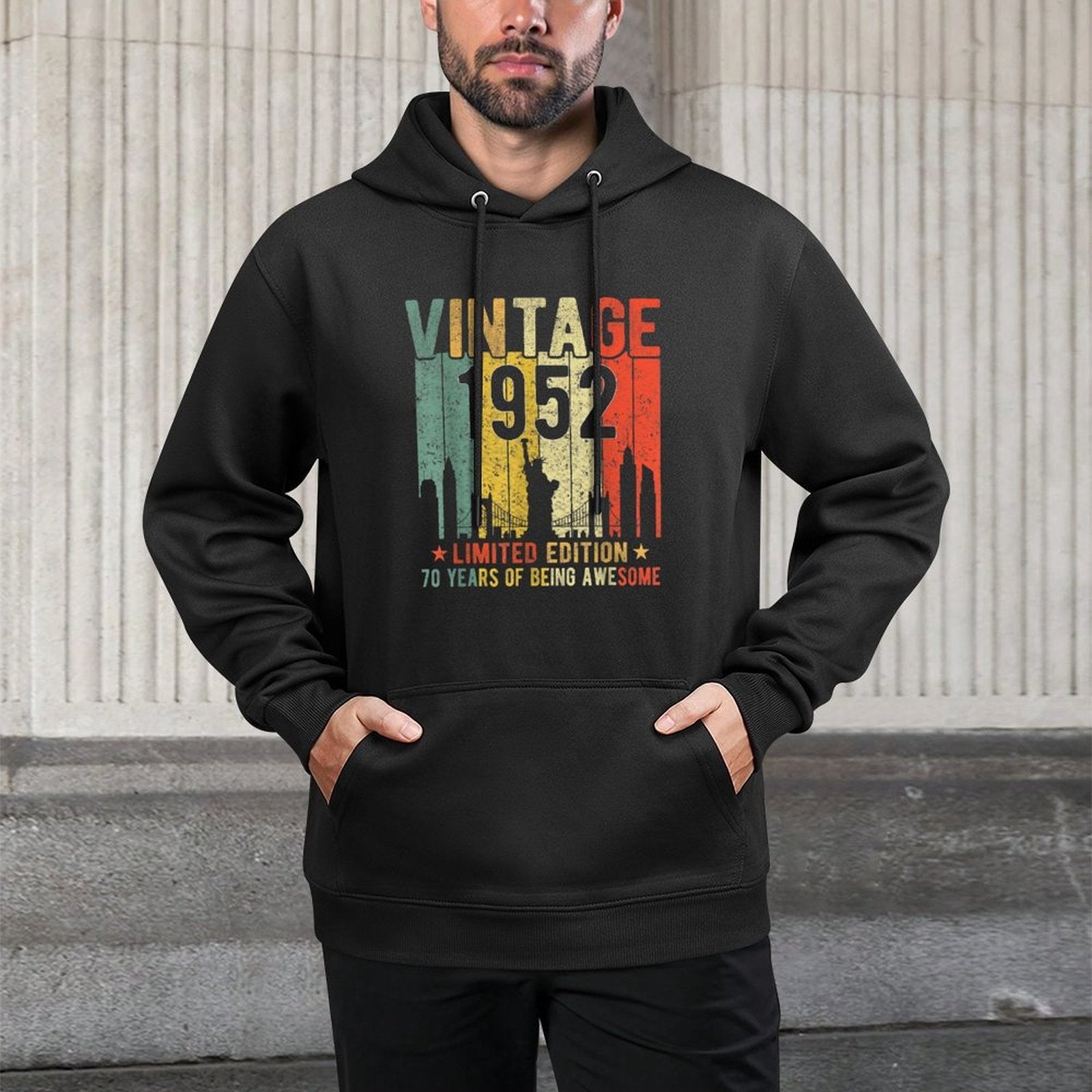 70 Year Old Gifts Vintage 1952 Limited Edition 70th Birthday Shape Retention Hoodie