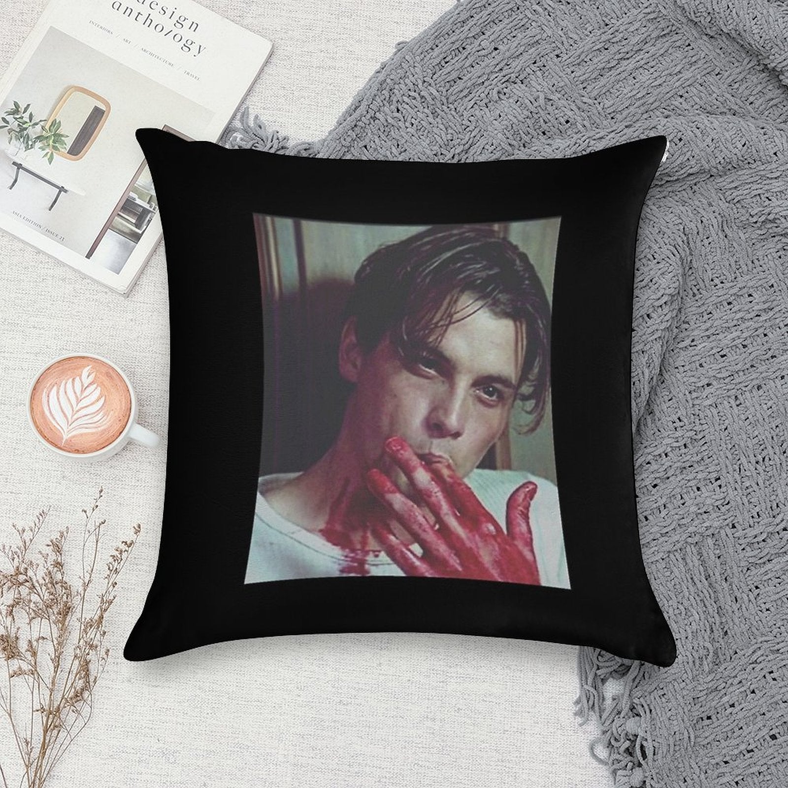 Billy Loomis Scream Finger Suck Soft Bedroom Essential Throw Pillow