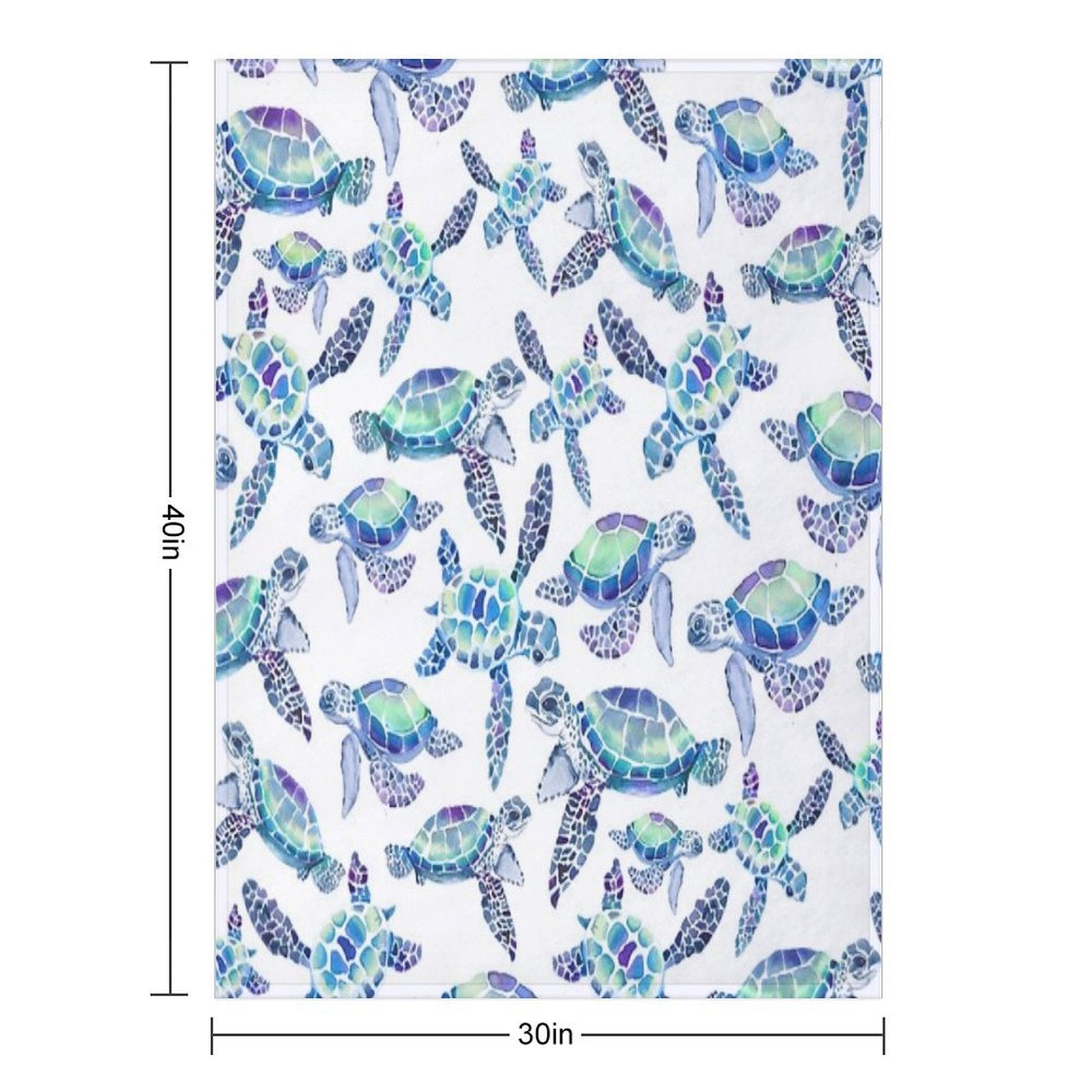 Turtles in Aqua And Blue Machine-washable Throw Blanket