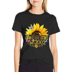 Awesome Since 2002 Sunflower 21st Birthday Vintage 2002  Cotton T-Shirt