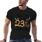 23 Years Old Queen Women Make Way Its My 23rd Birthday  Ribbed Collar T-Shirt