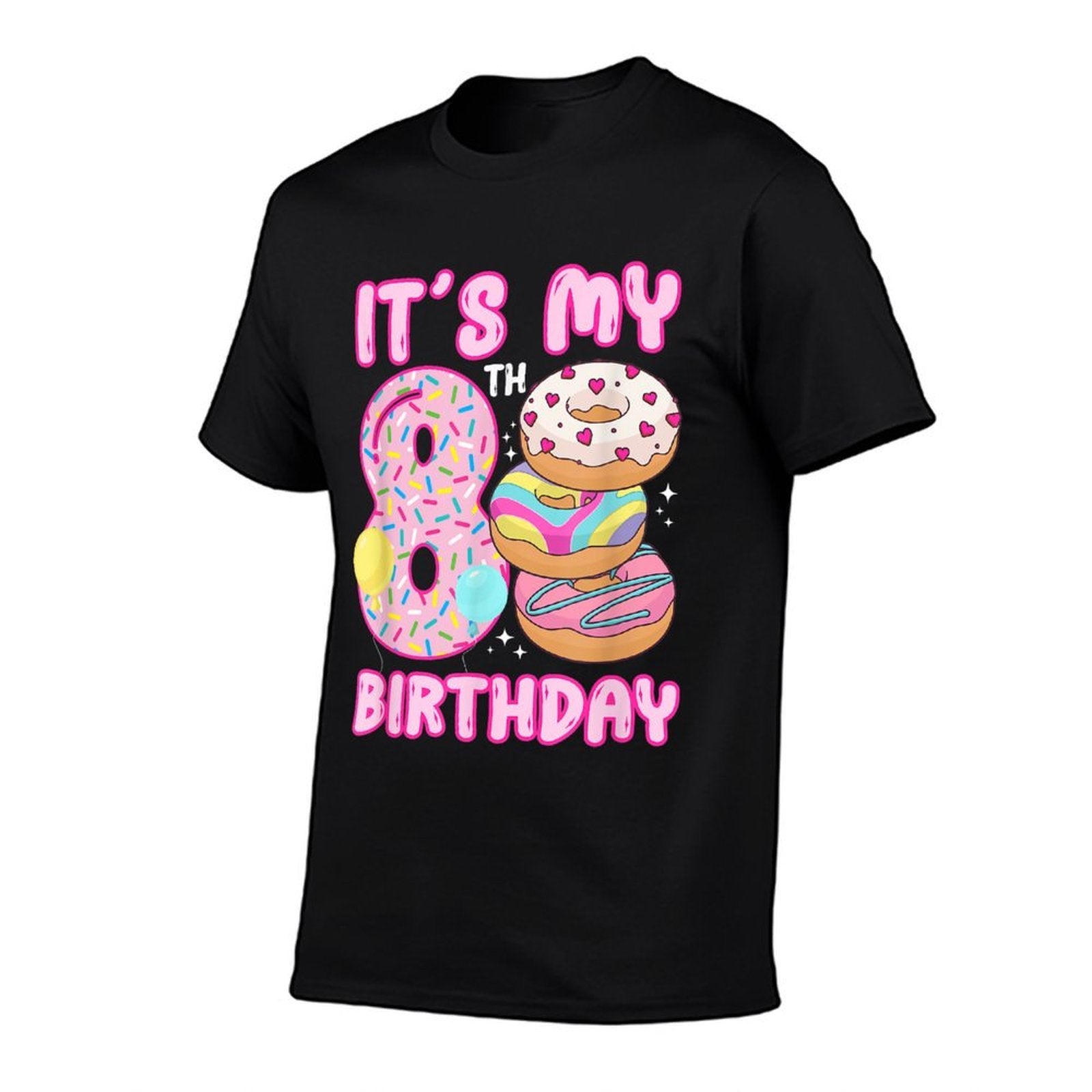 8th Donut Themed Birthday Eight Year Old Girl Donuts  Relaxed-fit T-Shirt