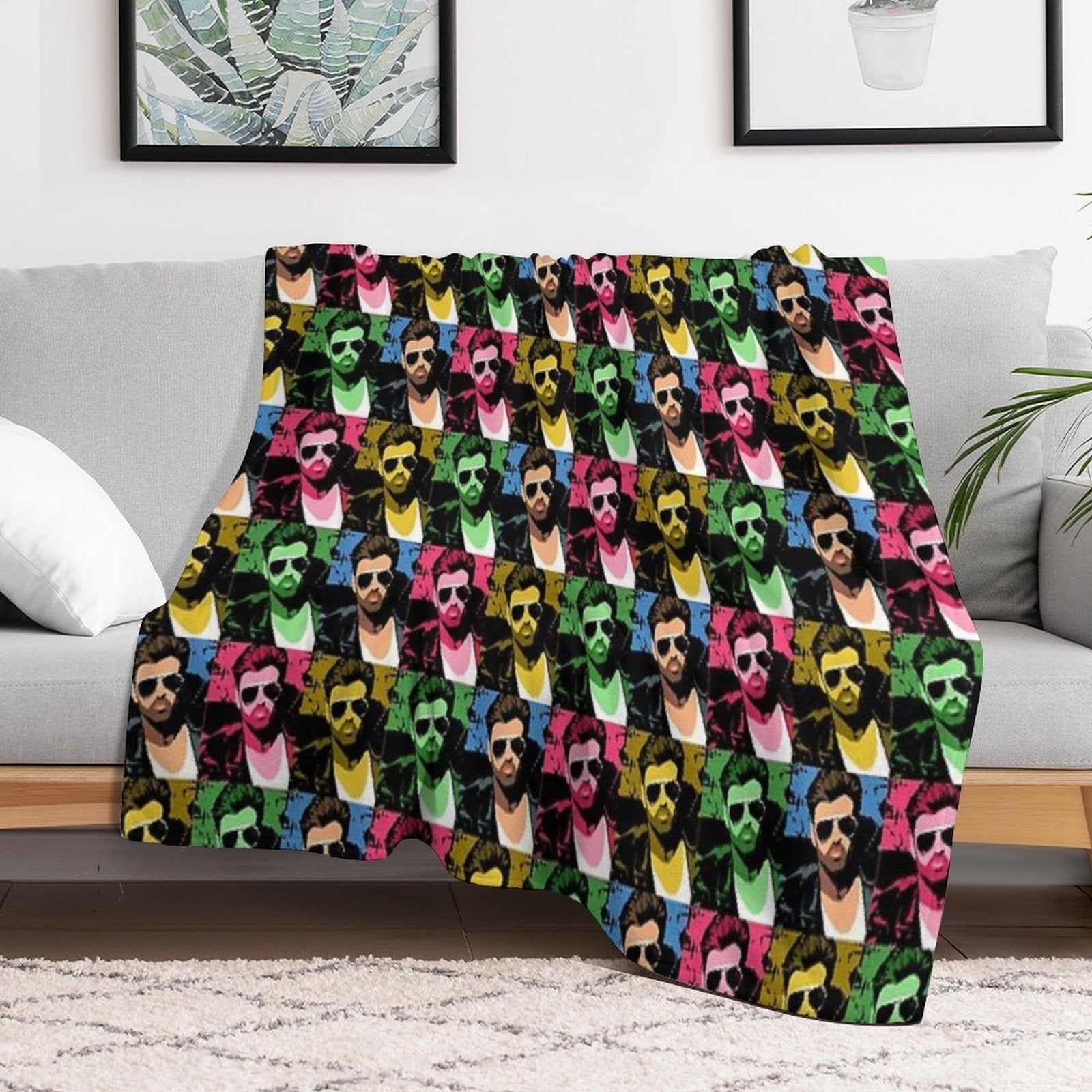 George Michael Pop Art Machine-washable Throw Blanket