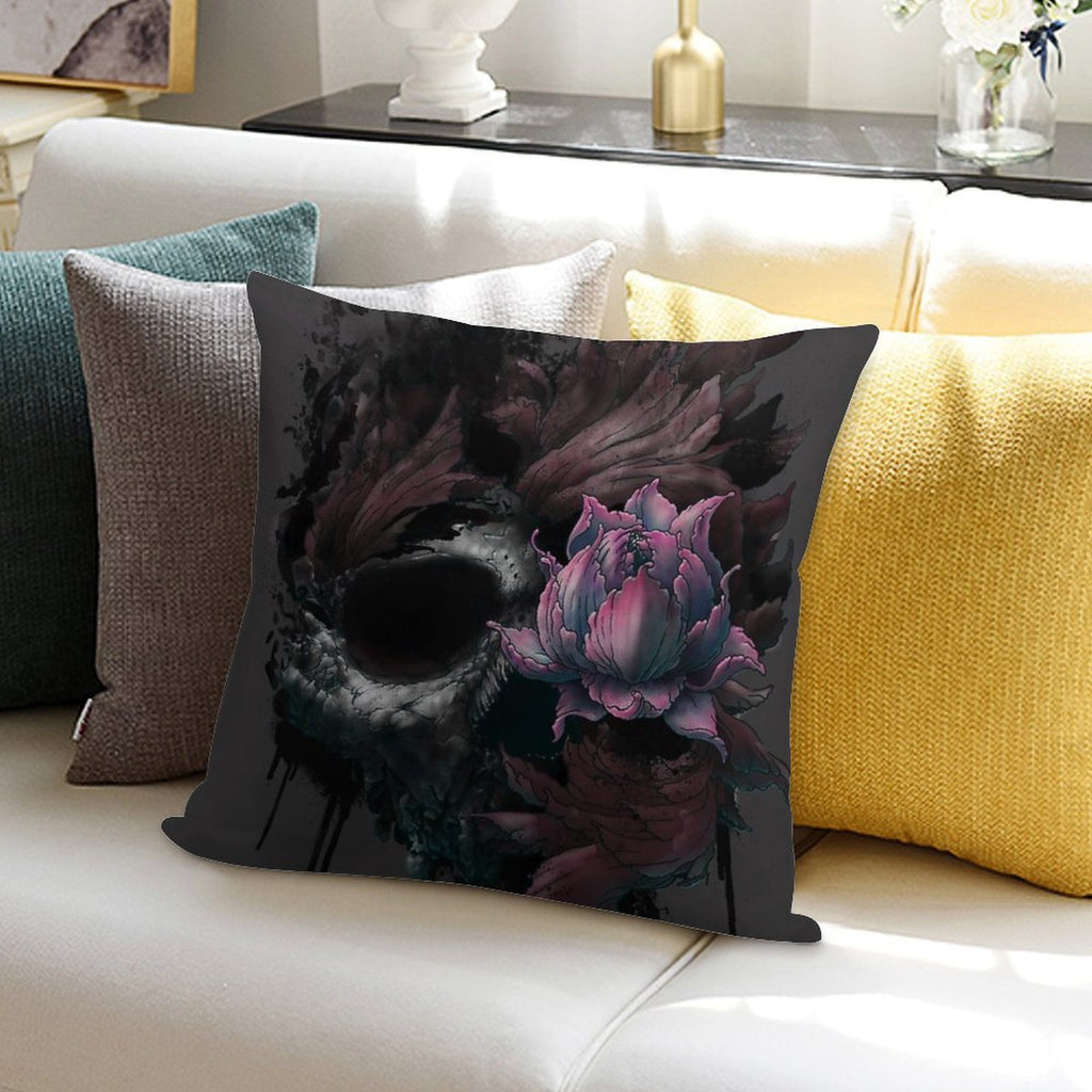 Death Blooms Soft Fade-Resistant Throw Pillow