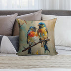 Eastern Bluebird Watercolor Soft Washable Throw Pillow