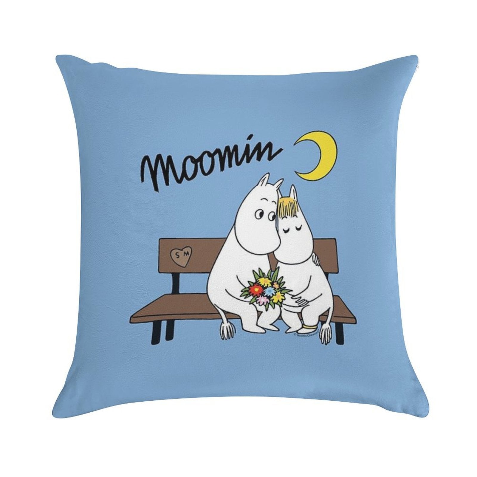Moomin Moomintroll Snorkmaiden On Bench Soft Skin-Friendly Throw Pillow