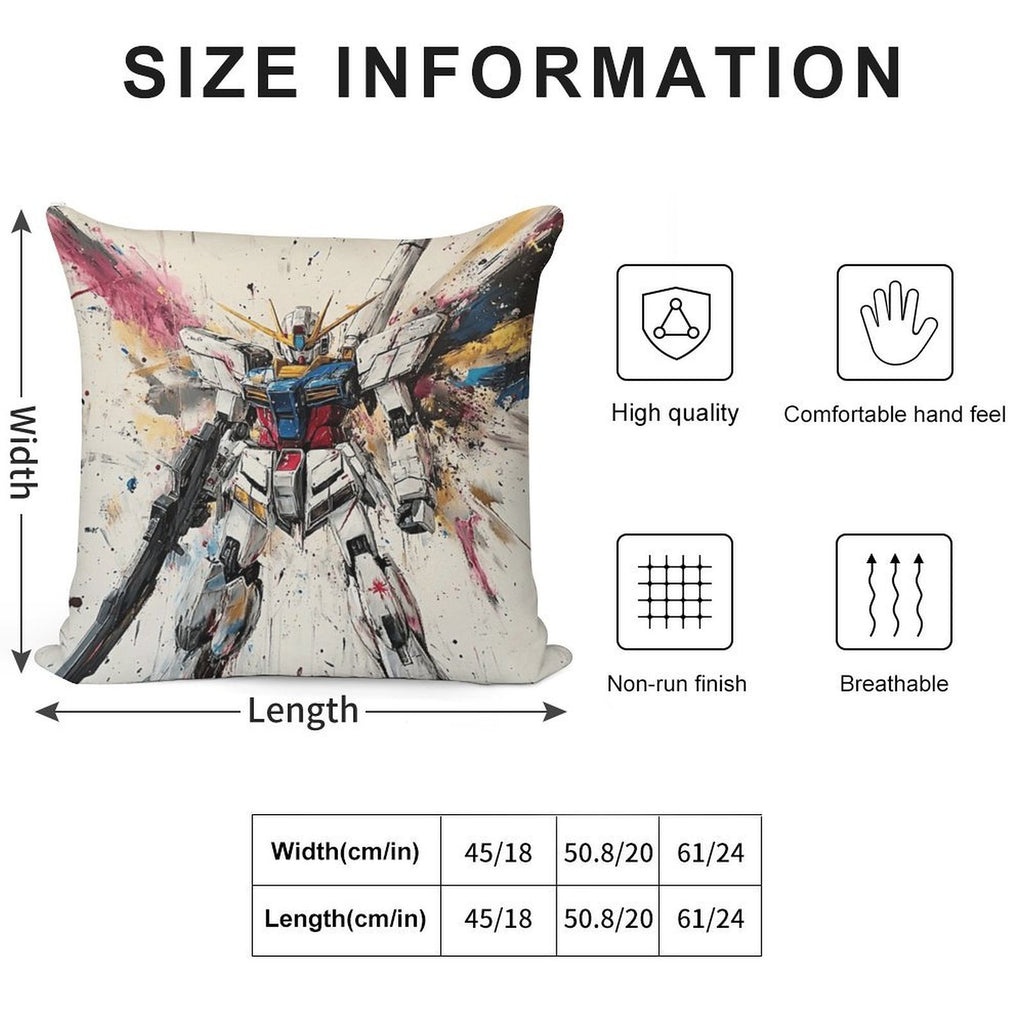 Gundam Soft Short Plush Fabric Throw Pillow