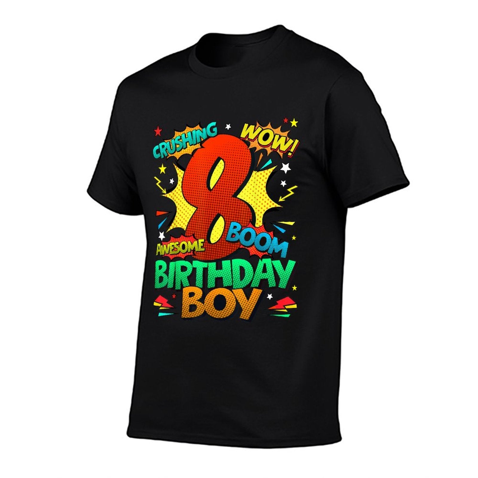 8th Birthday Kids Comic Style Kids Boys 8 Year Old Gifts  Durable T-Shirt