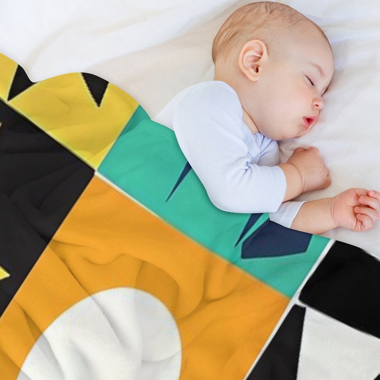 Mid Century Modern Minimalist Color Shapes Modernist Style Paper Shrink-resistant Throw Blanket