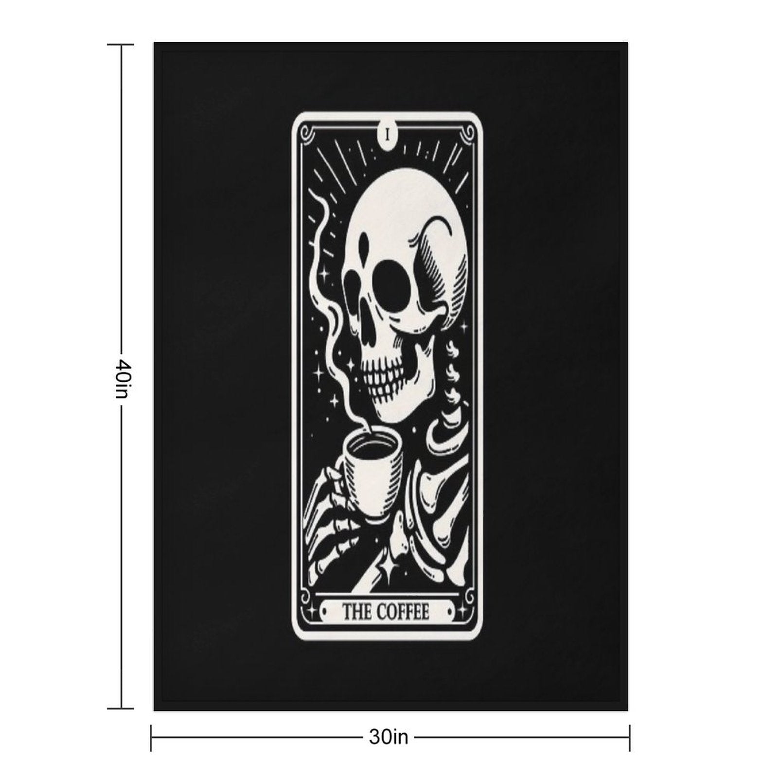 The Coffee Tarot Skul Sustainable Throw Blanket