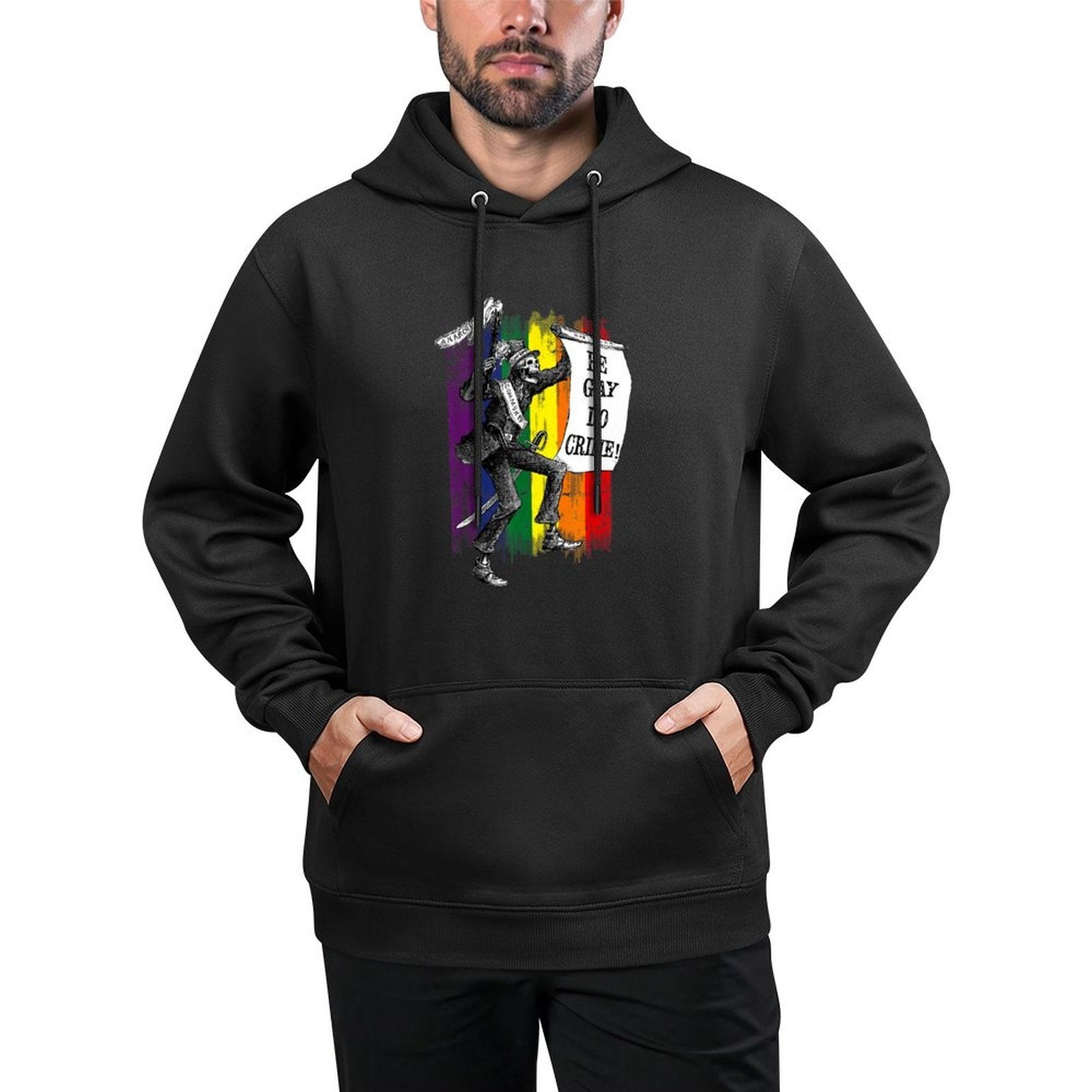 Be Gay, Do Crime!  Rainbow LGBTQ Meme Relaxed Fit Hoodie