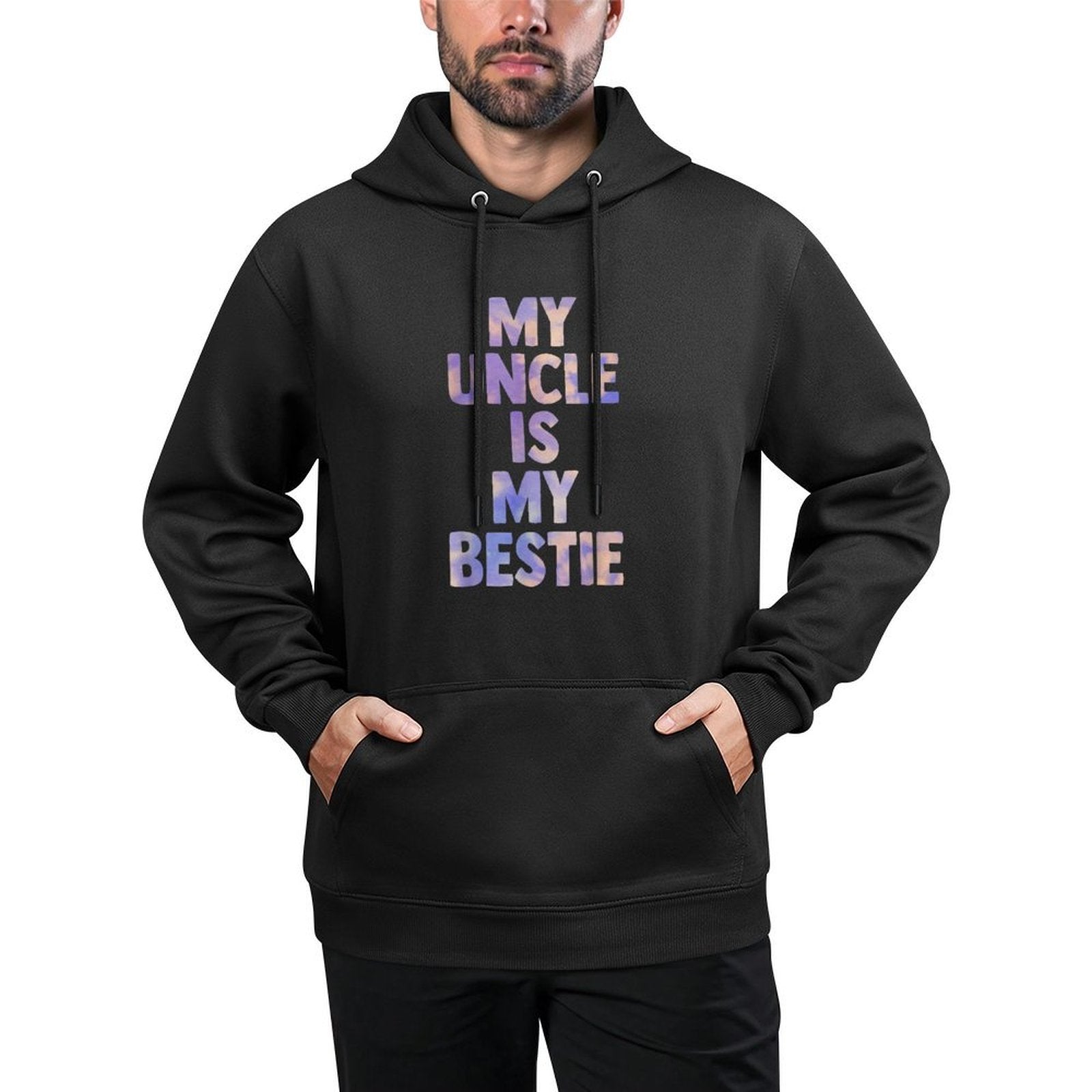 My Uncle Is My Bestie for Niece Nephew Matching Set Tie Dye Medium-Weight Fabric Hoodie