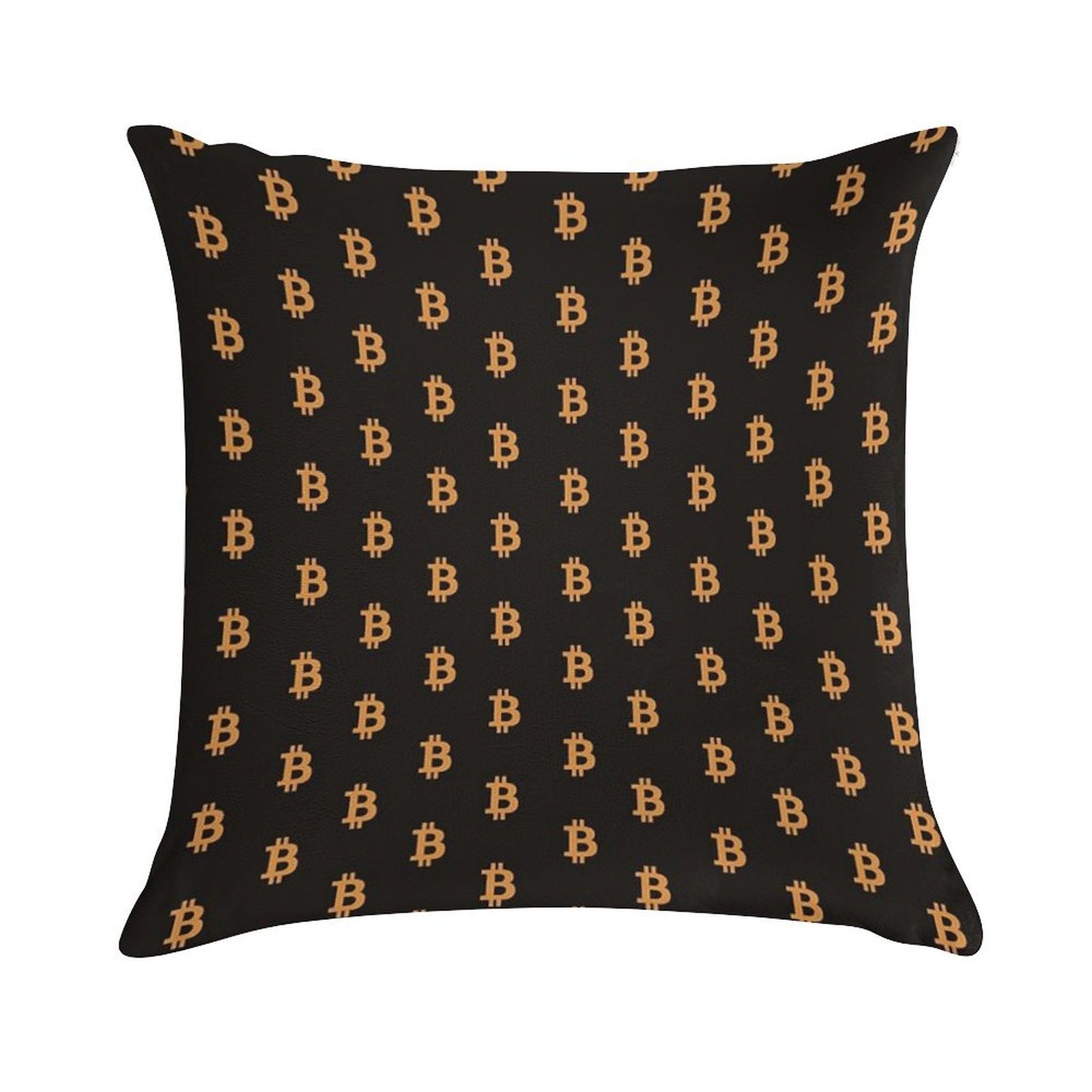 Bitcoin Logo Pattern Soft Decorative Cover Throw Pillow