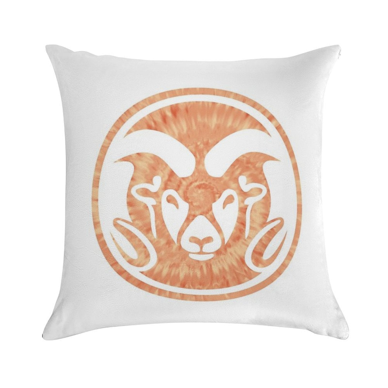Orange Tie Dye CSU Soft Bedroom Essential Throw Pillow