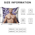 Sexy Guy Portrait Maurice Escher Inspired Background 2 Soft Shrink-Resistant Throw Pillow