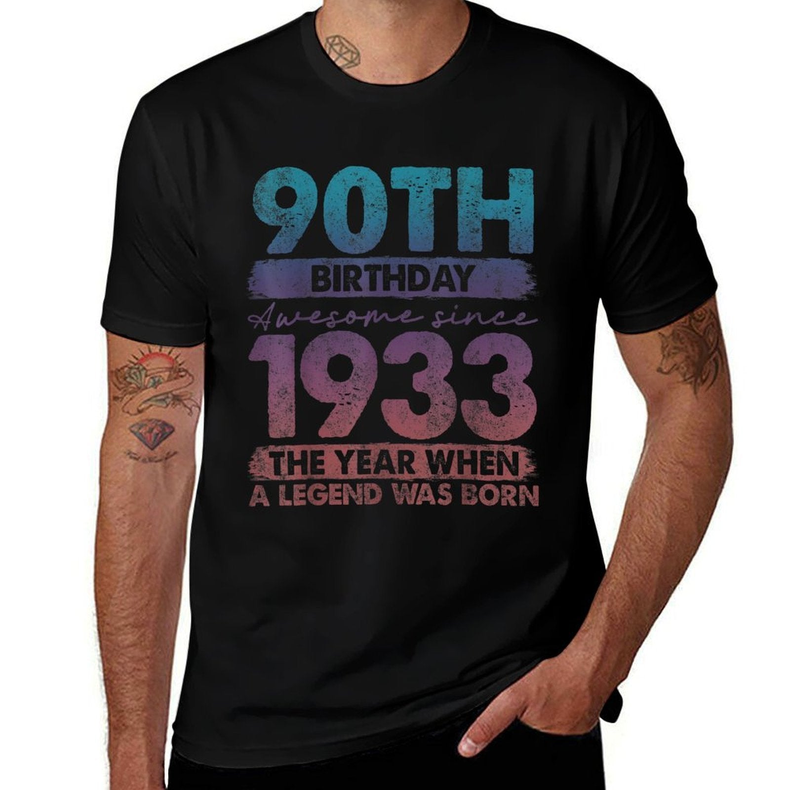 Vintage 1933 90 Year Old Gifts Limited Edition 90th Birthday  Oversized Silhouette T-Shirt