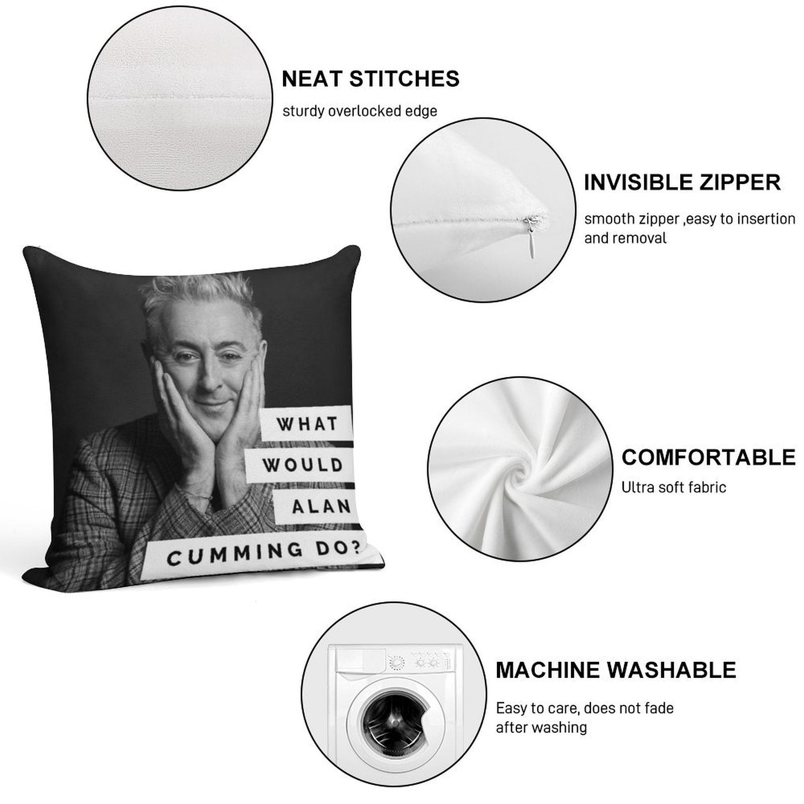 WWACD What Would Alan Cumming Do Soft Multiple Sizes Throw Pillow