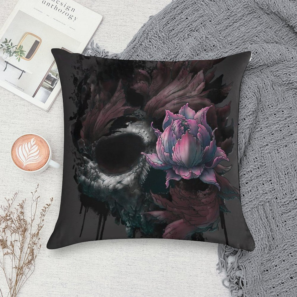 Death Blooms Soft Fade-Resistant Throw Pillow