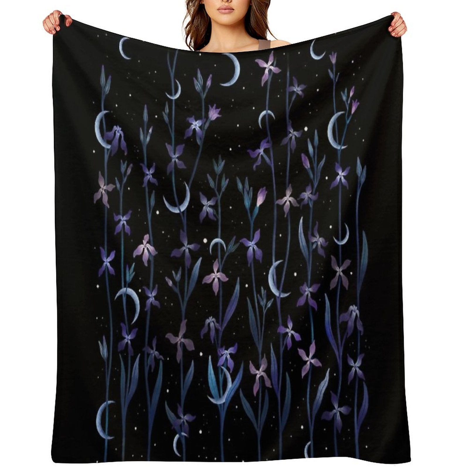 Greeting to The Moon - Matthiola Easy Care Throw Blanket