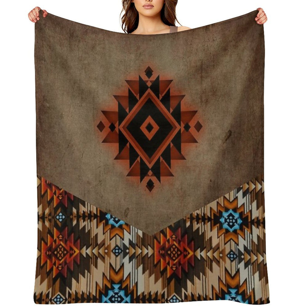 Southwestern Tribal Design Quick-dry Throw Blanket