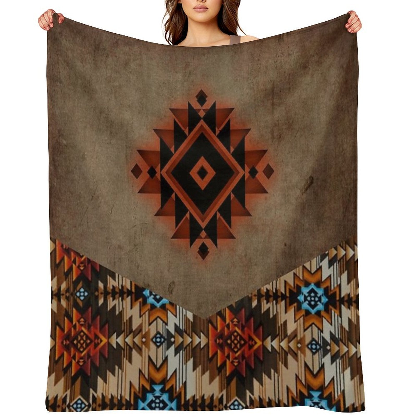 Southwestern Tribal Design Quick-dry Throw Blanket