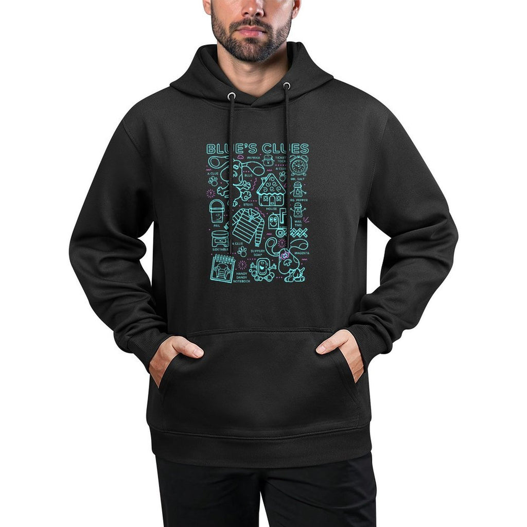 Blues Clues Group Shot Outline Collage Casual Wear Hoodie
