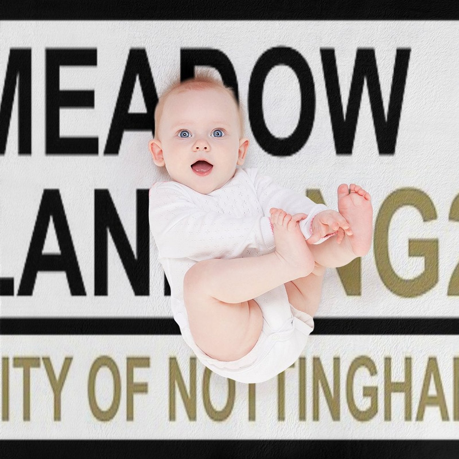 Notts County Meadow Lane Iconic Street Sign Compact Throw Blanket