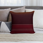 Rich Burgundy Ombre Wine with Gold Stripes Soft Reinforced Edging Throw Pillow