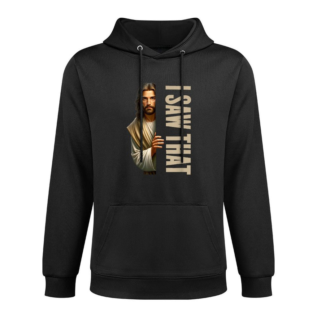 Utopia Sport Humor Shop Jesus I Saw That Funny Shape Retention Hoodie
