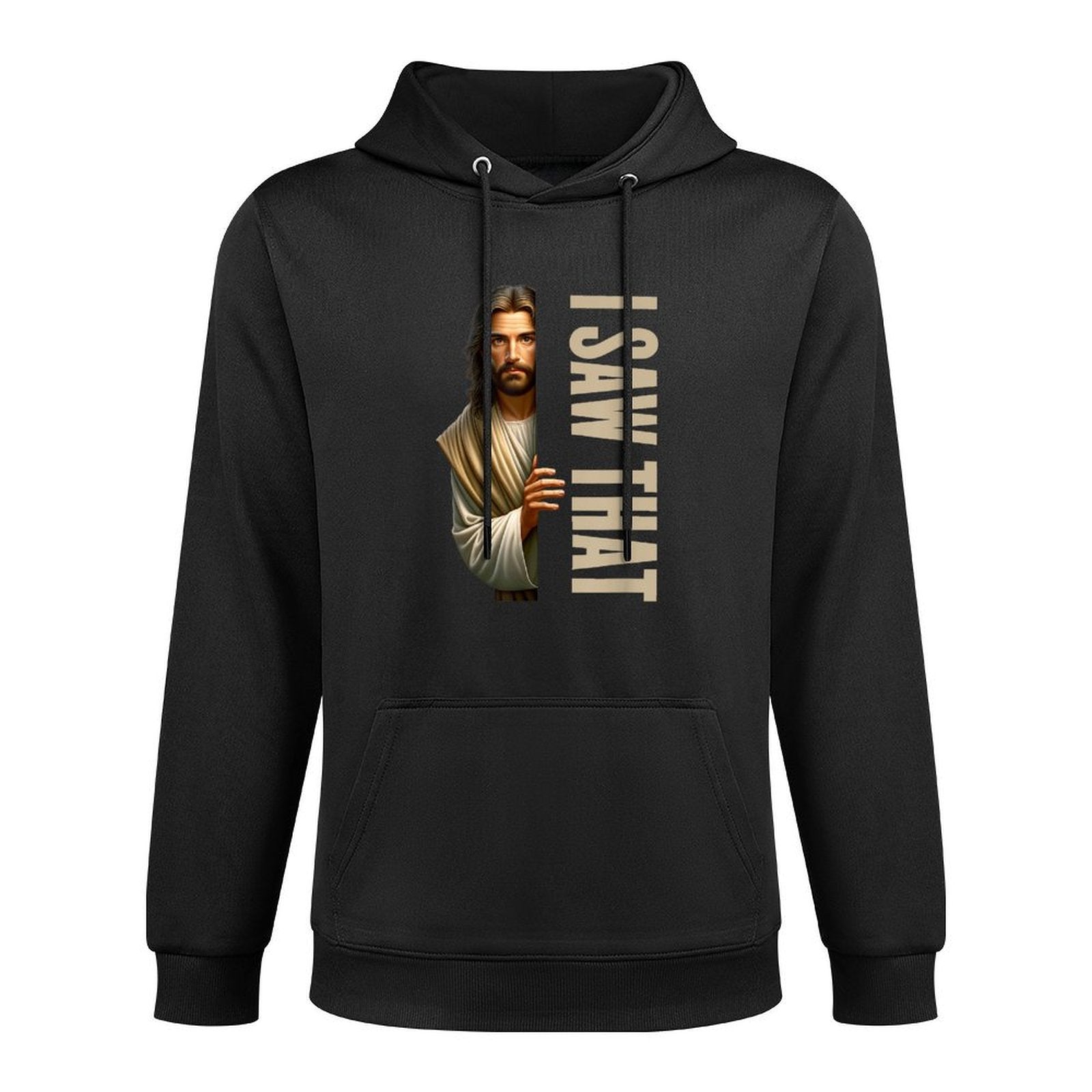 Utopia Sport Humor Shop Jesus I Saw That Funny Shape Retention Hoodie