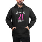 21st Birthday Cheers To 21 Years Pink 21st Birthday Easy Care Hoodie