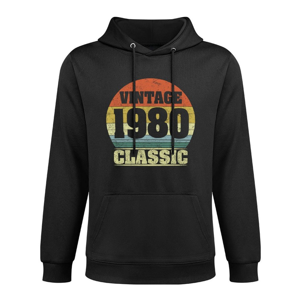 1980 40th Birthday Gift Vintage Retro Men Women 40 Years Old Medium-Weight Fabric Hoodie