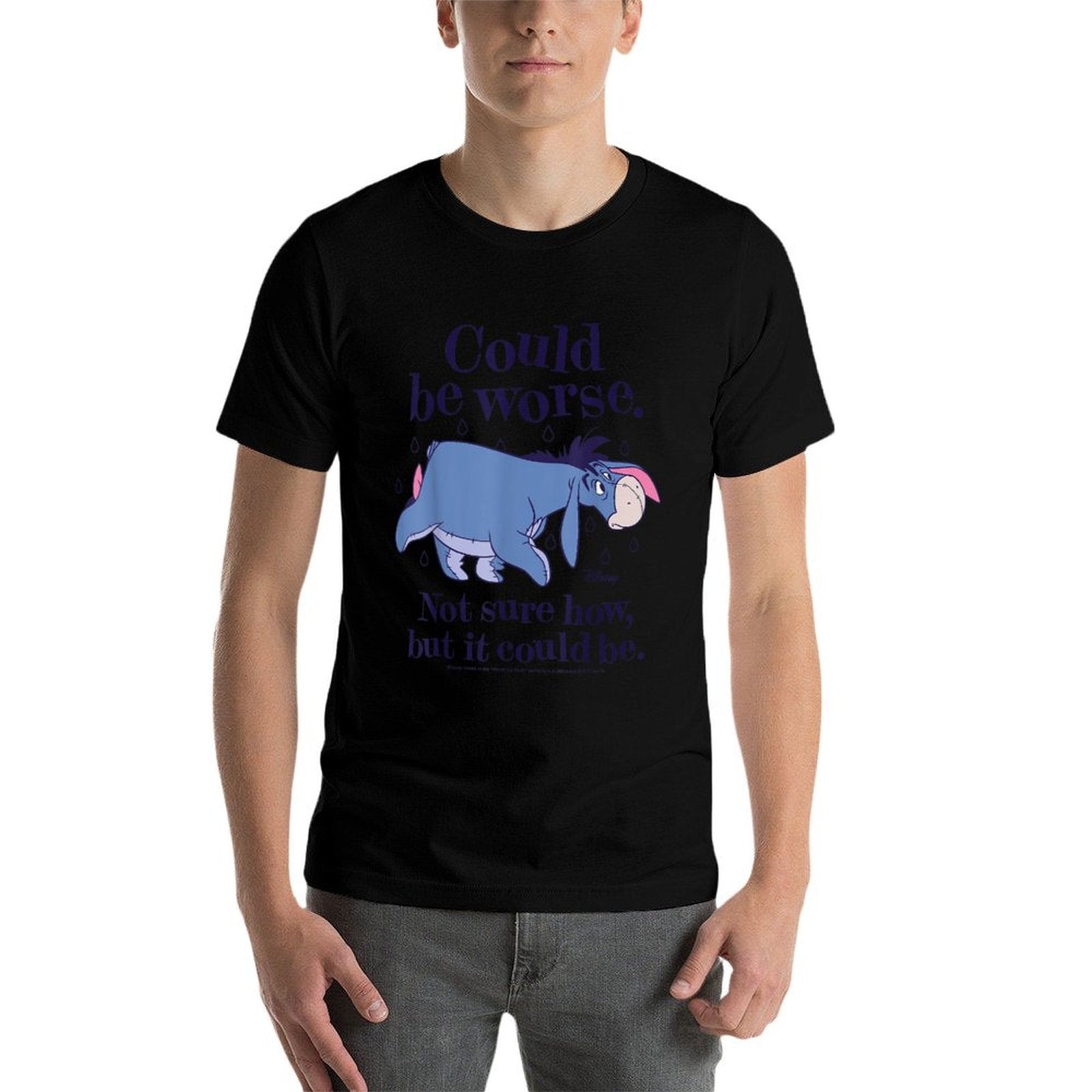 Winnie The Pooh - Eeyore Could Be Worse Not Sure How  Rolled Sleeves T-Shirt