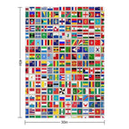 Flags of The World All Countries Nations  - Beige Compact Throw Blanket