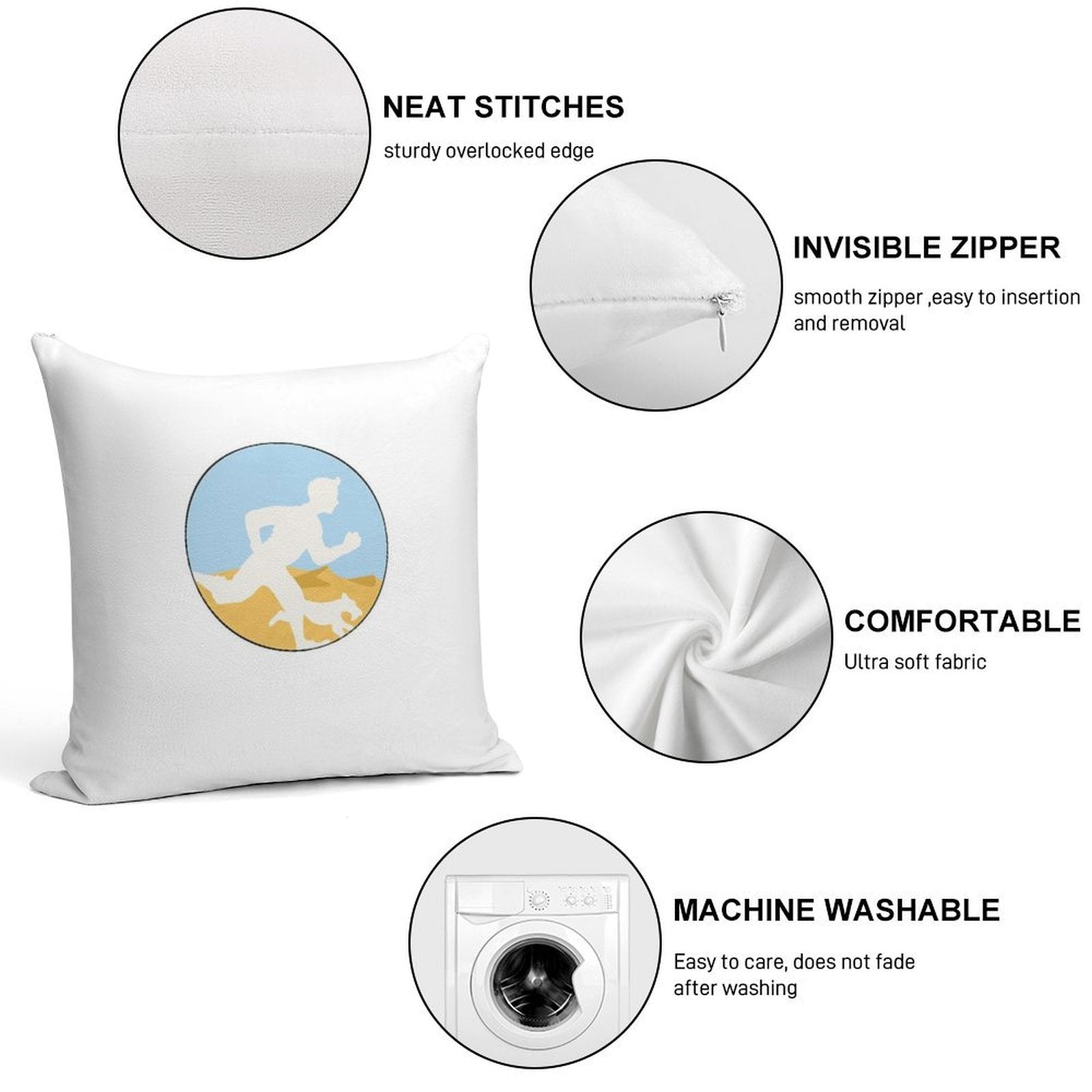 Adventurer Boy And Dog Soft Home Decor Throw Pillow