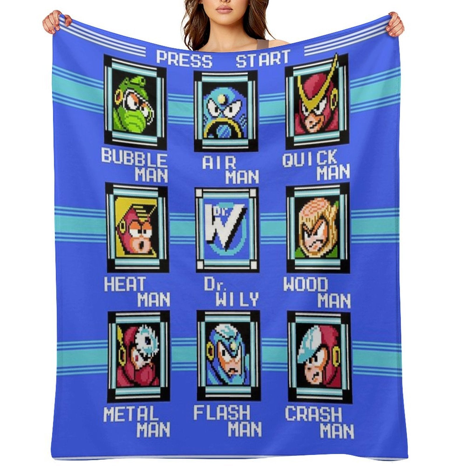 Mega Man 2 - Stage Select Compact Throw Blanket