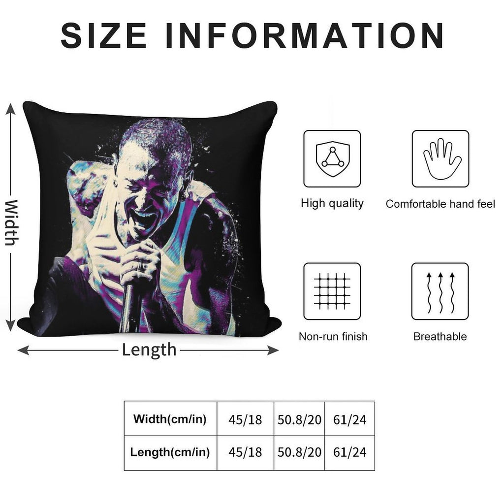 Chester Bennington Tribute LP What I've Done Pop Art Soft Anti-Pilling Throw Pillow