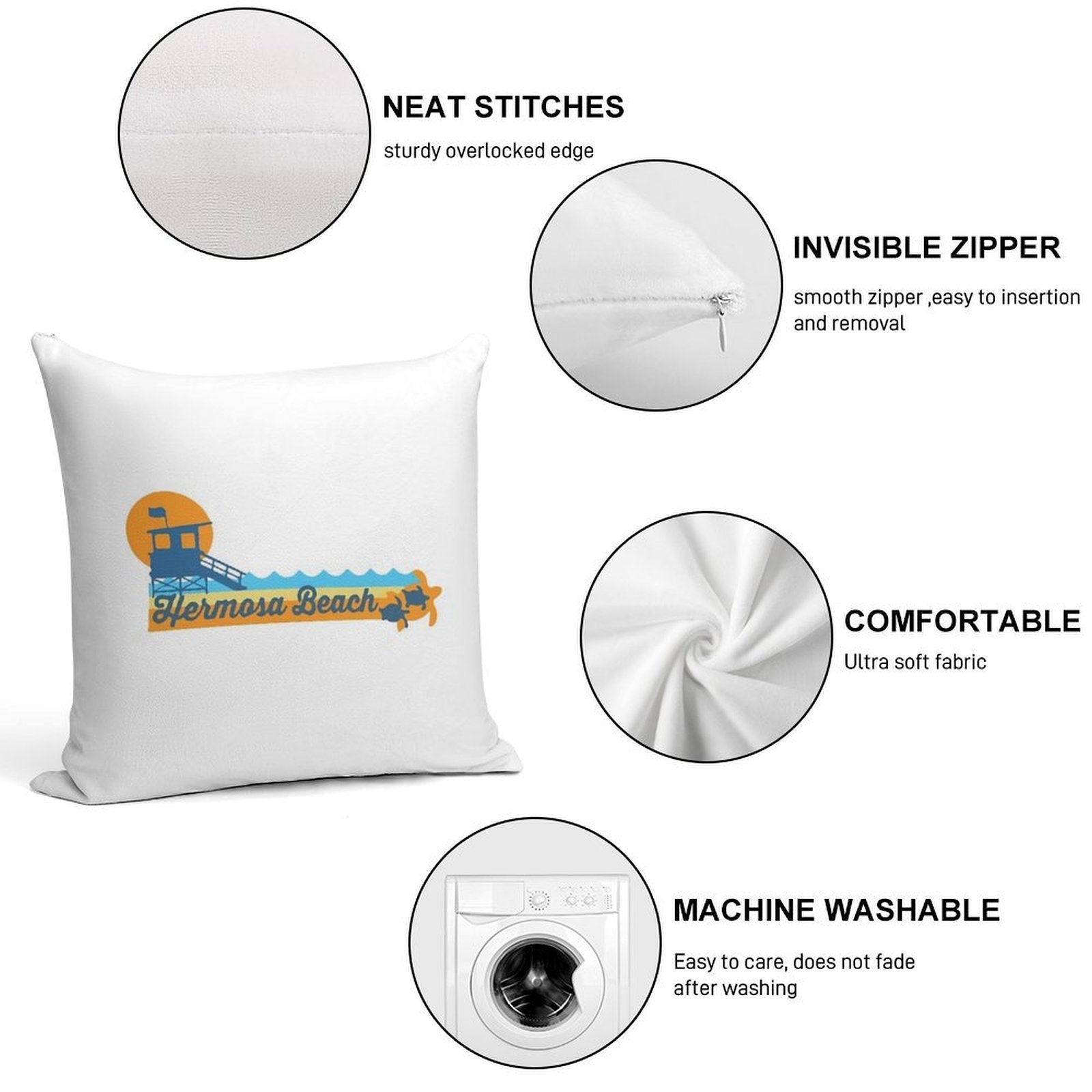 Hermosa Beach - California. Soft Multiple Sizes Throw Pillow