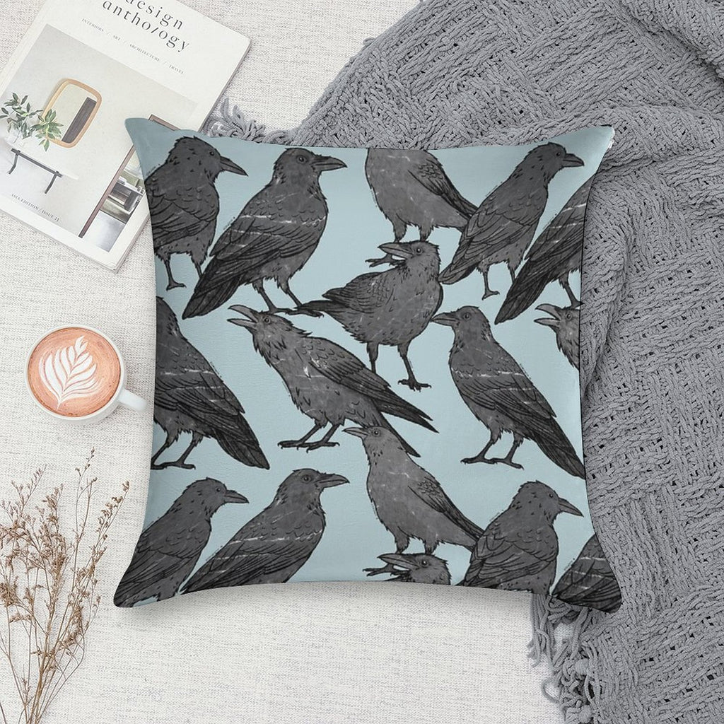 Cute Crow Pattern Soft High-Density Material Throw Pillow