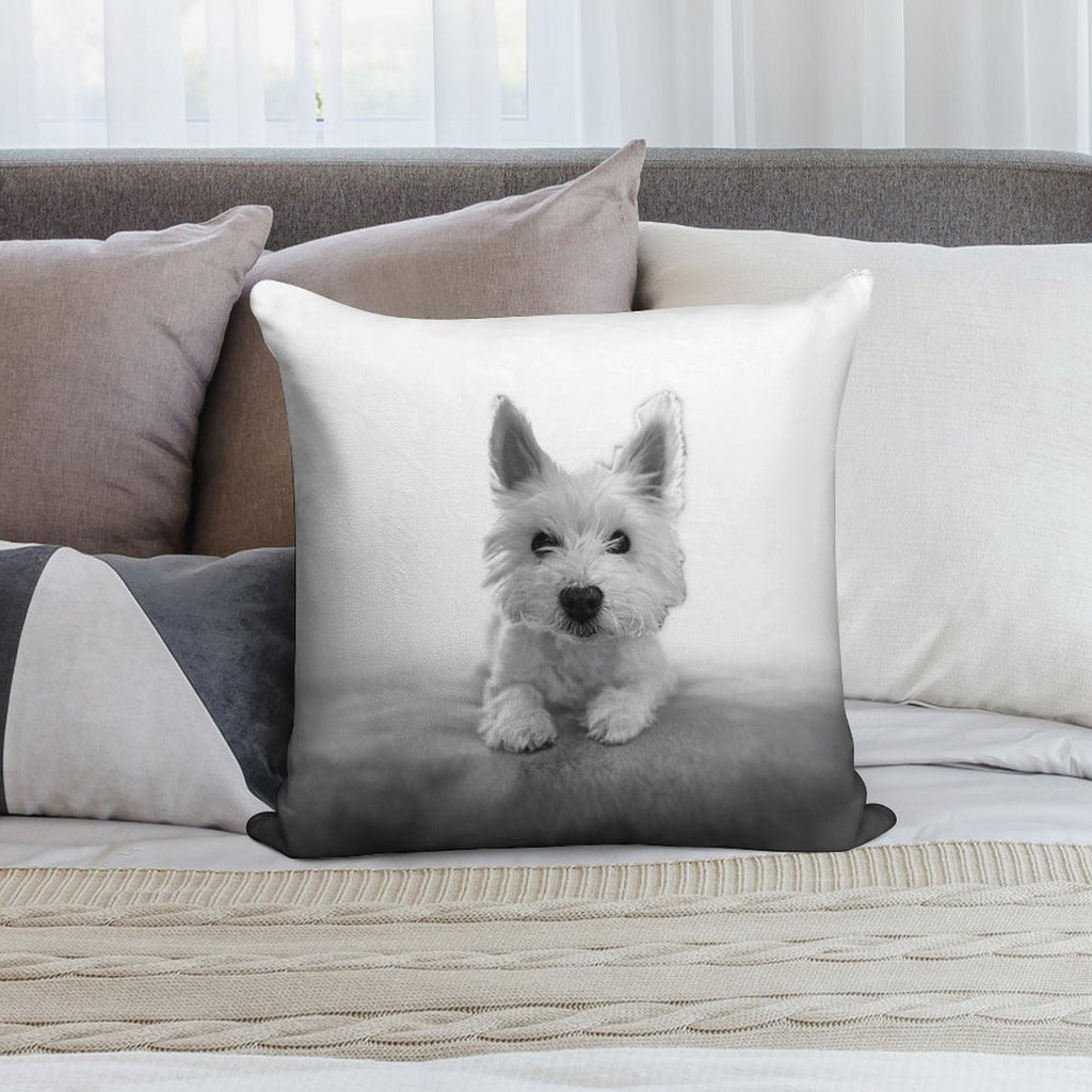 Little Blue The Westie Soft Luxury Feel Throw Pillow