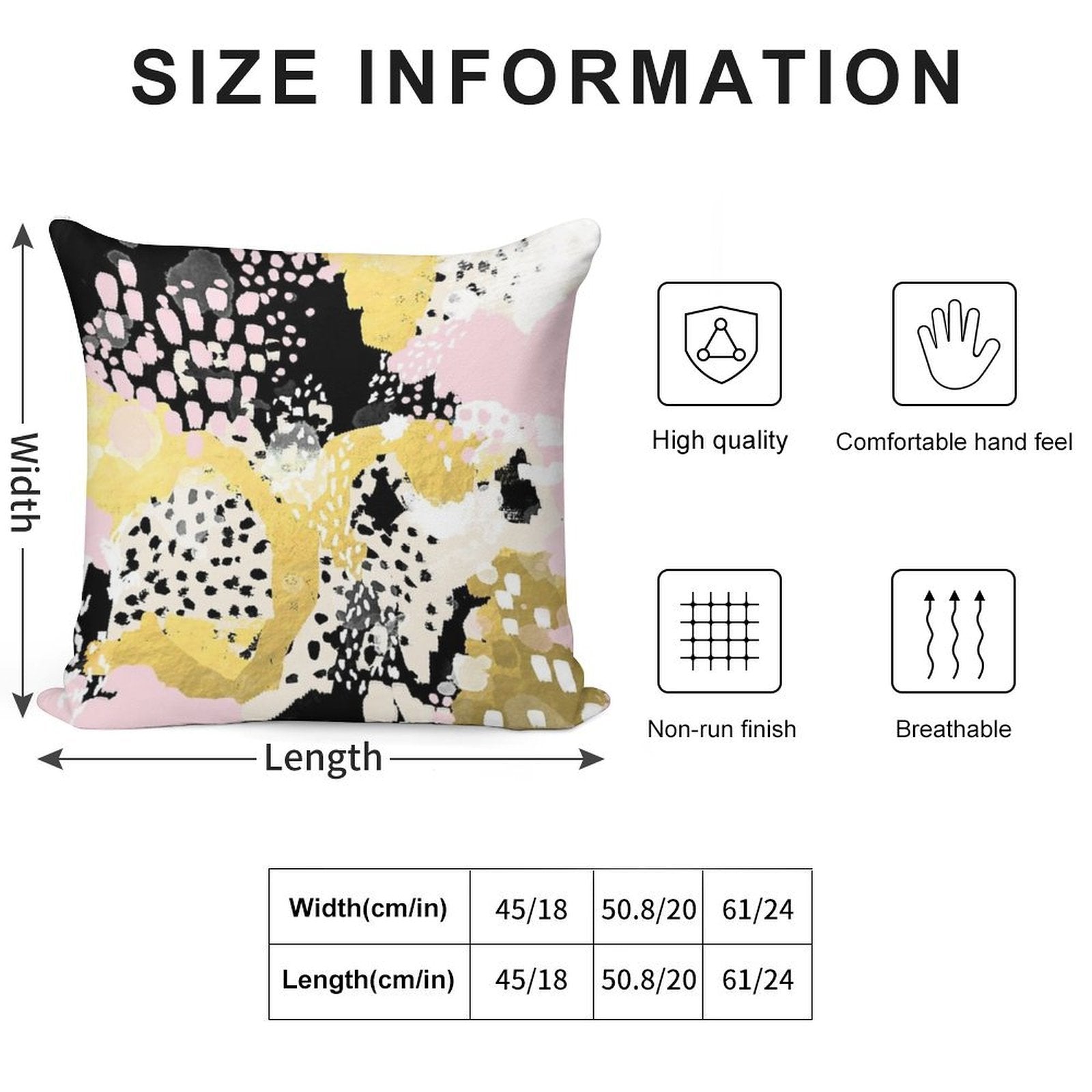 Simone - Abstract Painting Gold Foil Trendy Hipster Pastel Pink Modern Trendy Colors Decor College Soft Multiple Sizes Throw Pillow