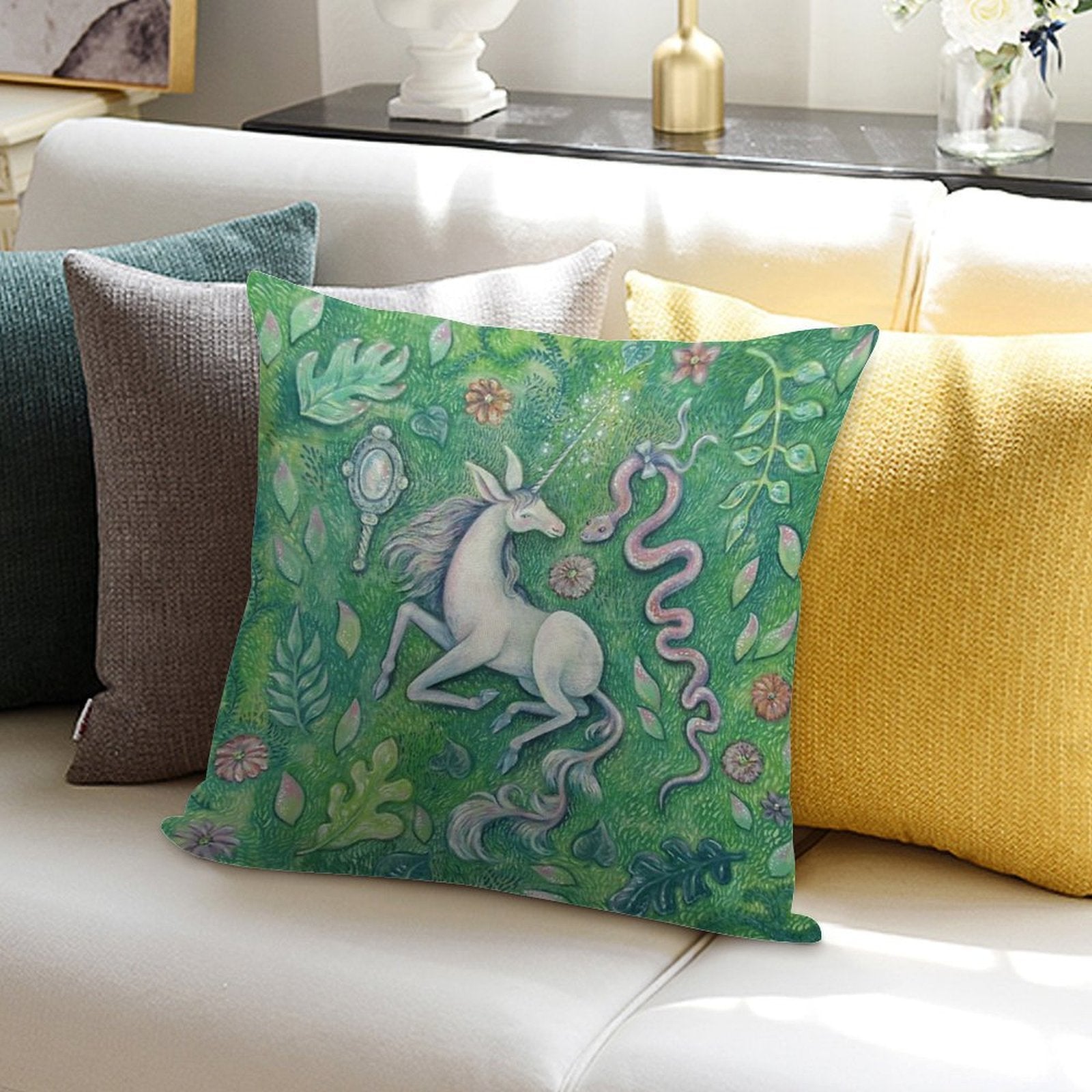 Unicorn Magic Soft Short Plush Fabric Throw Pillow