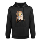 Vintage Christmas Retro Holiday Cheetah Santa Leopard Hat Customizable Surface Hoodie