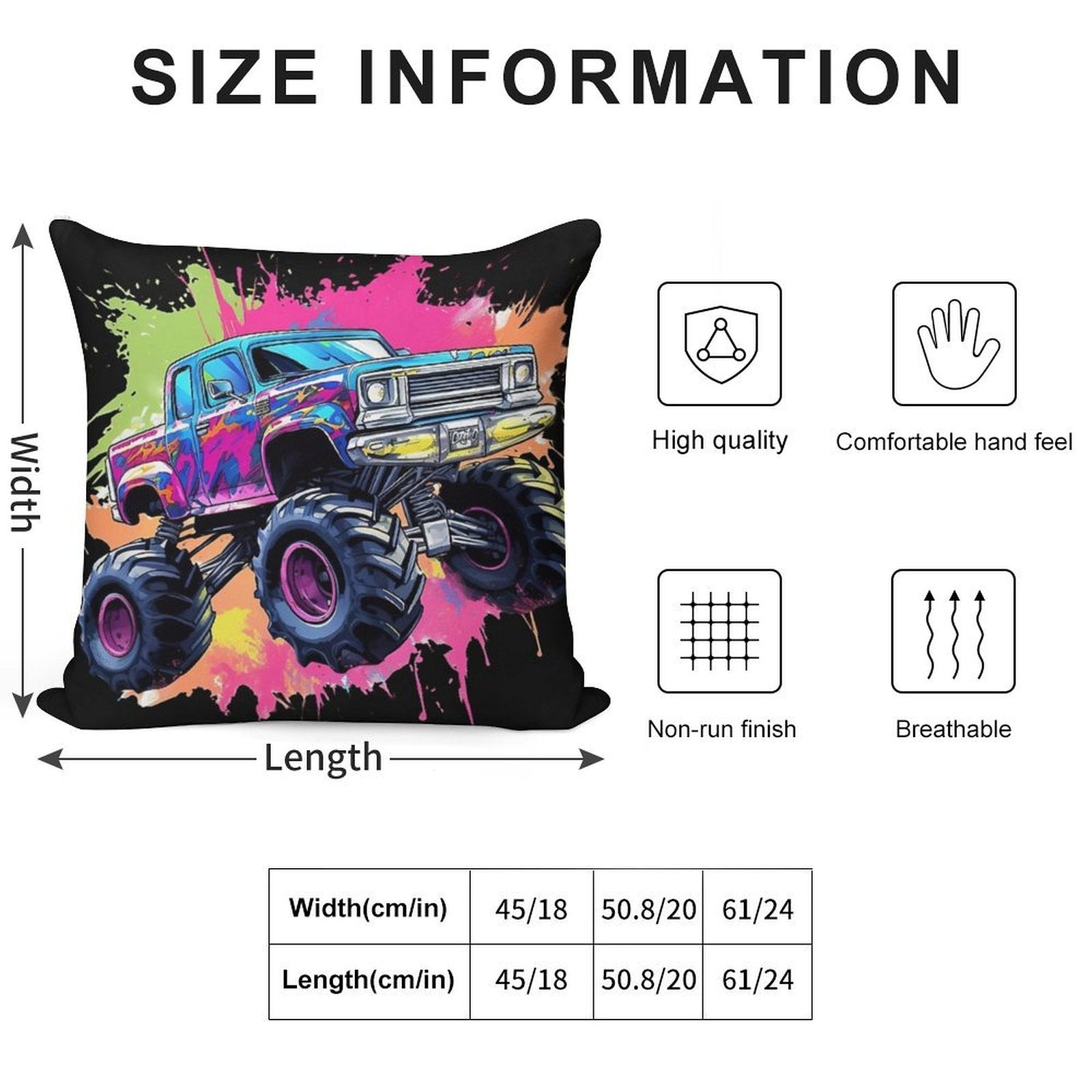 Cool Truck Soft Bedroom Essential Throw Pillow