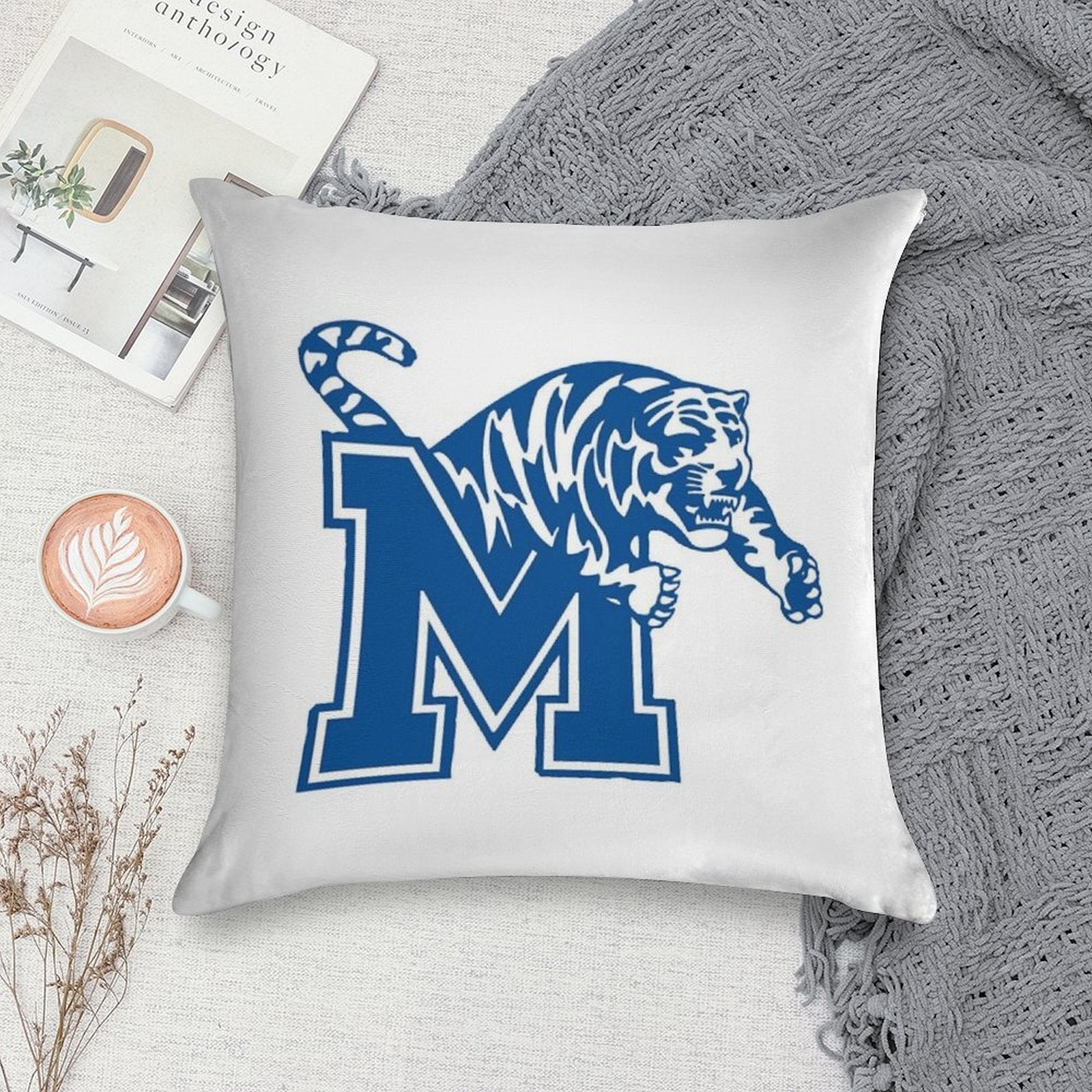 Memphis Tigers Soft Decorative Cover Throw Pillow