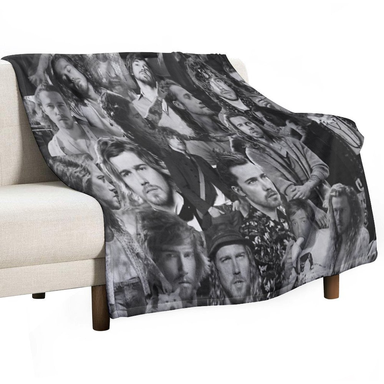Julien Doré French Singer Abstract Collage - Black And White Version Compact Throw Blanket