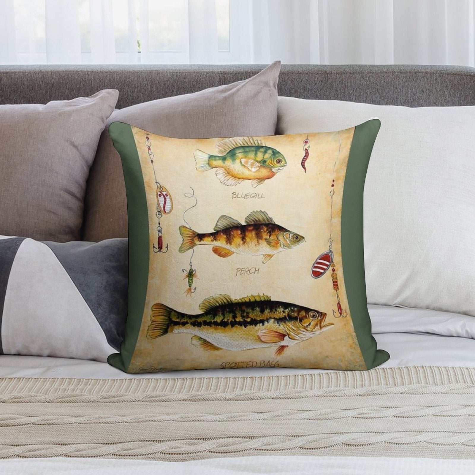 Fish Trio-C Soft Ultra-Soft Texture Throw Pillow