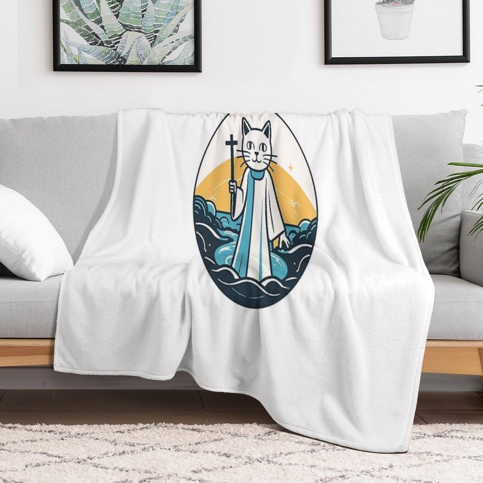 Jesus Kitten, Jesus Is Savior Cat Quick-dry Throw Blanket